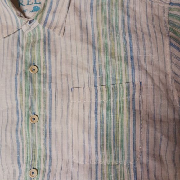 Tommy Bahama Men's Large Striped Long Sleeve Button Up Shirt 100% Linen Relax - Picture 6 of 8